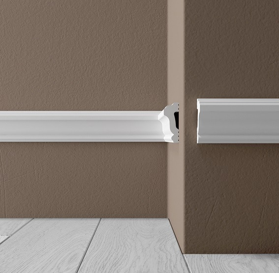 Декоративный молдинг 40х15 мм Де-Багет XPS POLYMER М 40 белый 200 см