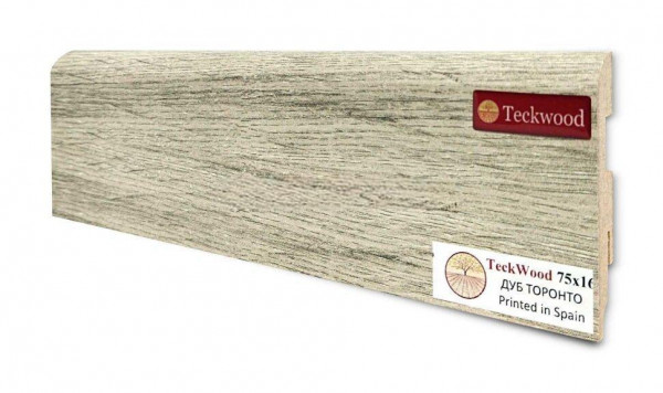 Напольный плинтус 75х16 мм Teckwood Дуб Торонто МДФ 2.15 м