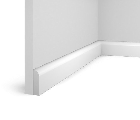 Напольный плинтус HiWood BE55 белый фитополимер 15х55х2000 мм