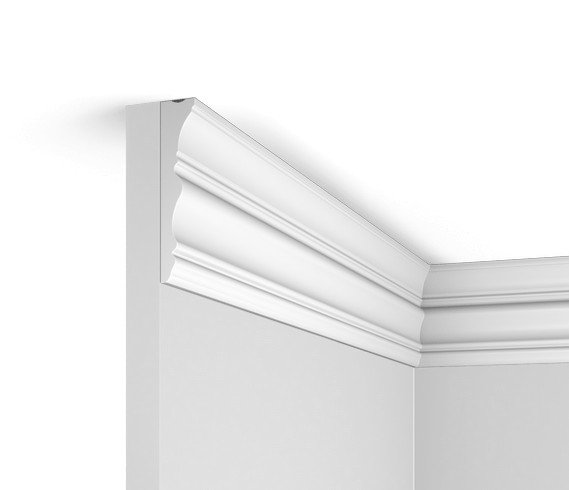 Потолочный плинтус HiWood L1704 белый фитополимер 20х96х2000 мм