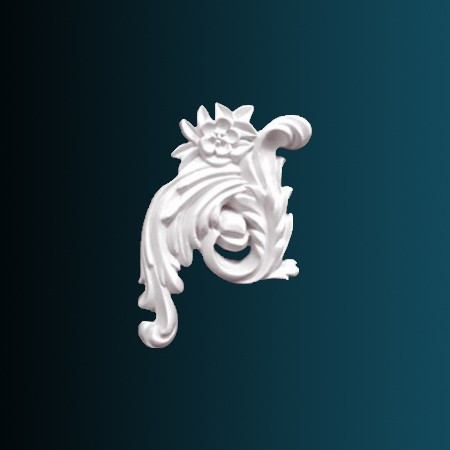 Декоративный орнамент Перфект G2315L 180х110х24 мм белый из полиуретана