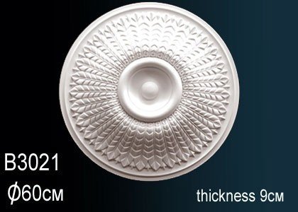 Декоративная потолочная розетка Перфект B3021 598 мм белая из полиуретана