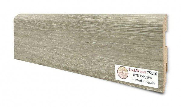 Напольный плинтус 75х16 мм Teckwood Дуб Тундра МДФ 2.15 м