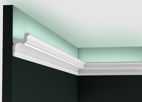 Потолочный плинтус 42х55 мм Orac Decor Purotouch C323 для скрытого освещения белый 2 м