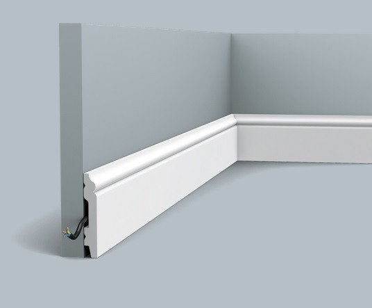 Заказать Напольный плинтус 69х11 мм с кабель-каналом Orac Decor Duropolymer SX165 белый 2 м 