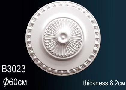 Декоративная потолочная розетка Перфект B3023 600 мм белая из полиуретана