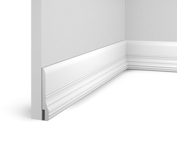 Напольный плинтус HiWood L1605 белый фитополимер 13.7х90х2000 мм