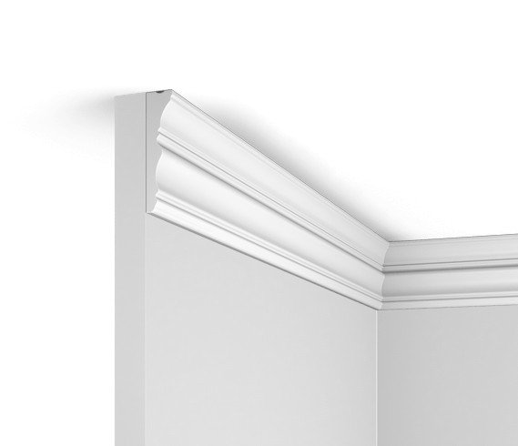 Потолочный плинтус HiWood M1707 белый фитополимер 17х70х2000 мм