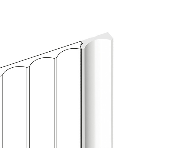 Финишный молдинг для стеновых панелей HiWood LF139B NP белый фитополимер 12х34х2700 мм