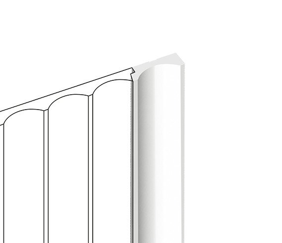 Финишный молдинг для стеновых панелей HiWood LF139B NP белый фитополимер 12х34х2700 мм