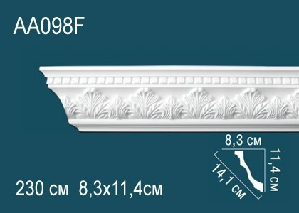 Заказать Гибкий потолочный плинтус полиуретановый с орнаментом Перфект AA098F 114х141х83 мм 230 см белый 