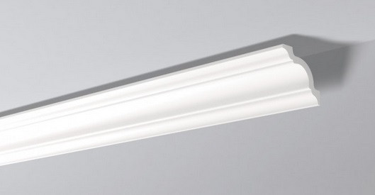 Декоративный потолочный плинтус NMC LX-150 200 см белого цвета 110х110 мм