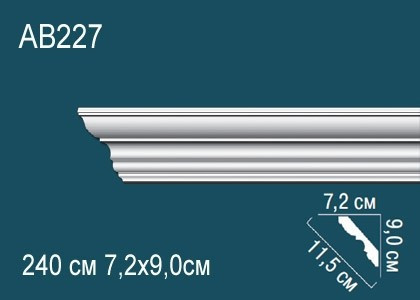 Заказать Потолочный плинтус полиуретановый Перфект AB227 90х115х72 мм 240 см белый 