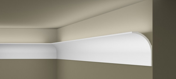 Потолочный плинтус под скрытую LED подсветку NMC AD23 115х185 200 см белого цвета