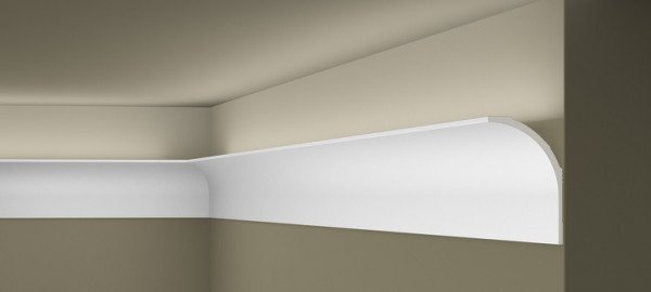 Потолочный плинтус под скрытую LED подсветку NMC AD23 115х185 200 см белого цвета