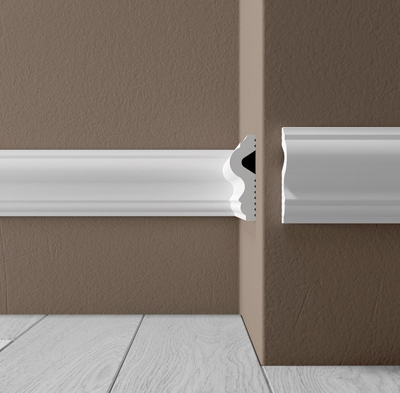 Декоративный молдинг 60х18 мм Де-Багет XPS POLYMER М 60 белый 200 см