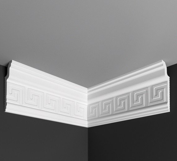 Угол внутренний к плинтусу Де-Багет П 13 30/80 В белый полистирол