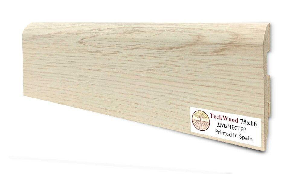 Заказать Напольный плинтус 75х16 мм Teckwood Дуб Честер МДФ 2.15 м 