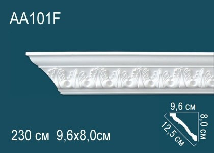 Заказать Гибкий потолочный плинтус полиуретановый с орнаментом Перфект AA101F 80х125х96 мм 230 см белый 