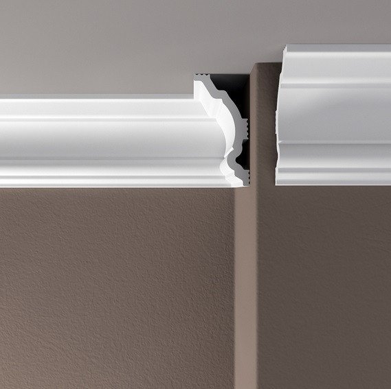 Потолочный плинтус 80х40 мм Де-Багет XPS POLYMER ПП 05 белый полистирол 200 см