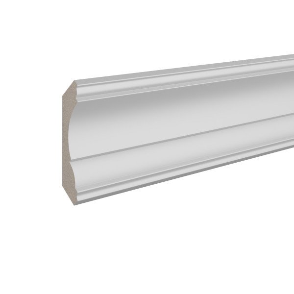 Потолочный плинтус 67,5х67,5 мм Ultrawood CR 016 244 см ЛДФ белый