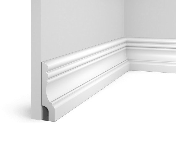 Напольный плинтус HiWood W009R белый фитополимер 25х100х2000 мм