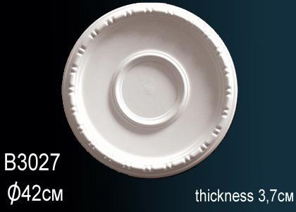Декоративная потолочная розетка Перфект B3027 425 мм белая из полиуретана