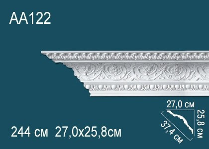 Заказать Потолочный плинтус полиуретановый с орнаментом Перфект AA122 258х374х270 мм 244 см белый 