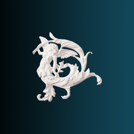 Декоративный орнамент Перфект G2320R 220х210х23 мм белый из полиуретана