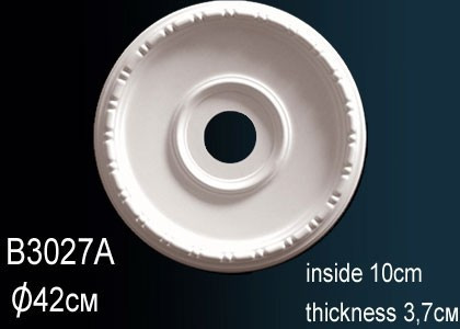 Декоративная потолочная розетка Перфект B3027A 425 мм белая из полиуретана