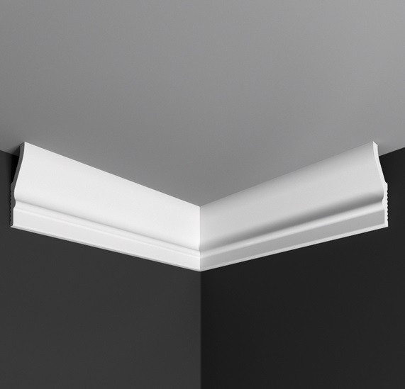 Угол внутренний к плинтусу Де-Багет П 16 25/55 белый полистирол