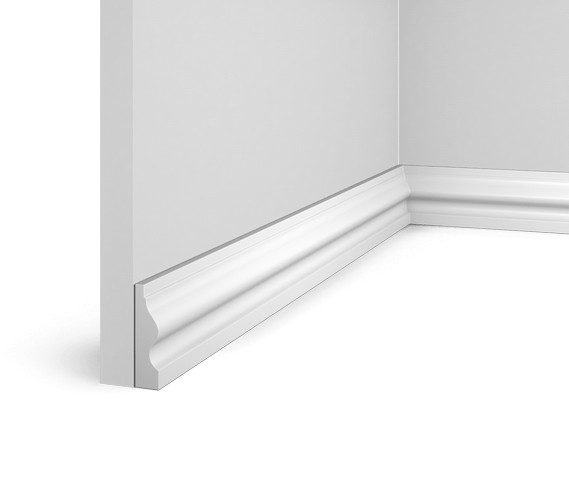 Напольный плинтус HiWood WE55 белый фитополимер 14х55х2000 мм