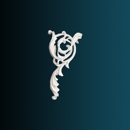 Декоративный орнамент Перфект G2323L 200х105х20 мм белый из полиуретана