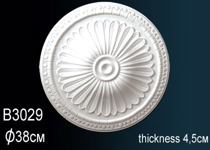 Заказать Декоративная потолочная розетка Перфект B3029 378 мм белая из полиуретана 