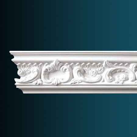 Заказать Гибкий потолочный плинтус полиуретановый с орнаментом Перфект AA201F 116х129х56 мм 230 см белый 