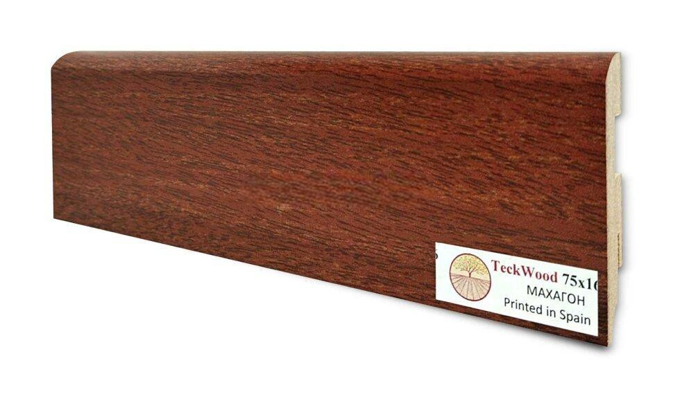 Заказать Напольный плинтус 75х16 мм Teckwood Махагон МДФ 2.15 м 