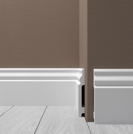 Напольный плинтус 100х13 мм Де-Багет XPS POLYMER Н 2 белый полистирол 200 см