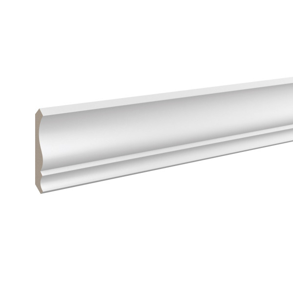 Потолочный плинтус 75х80 мм Ultrawood CR 001 244 см ЛДФ белый