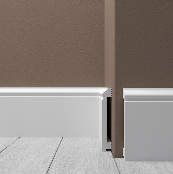 Заказать Напольный плинтус 100х15 мм Де-Багет XPS POLYMER Н 4 белый полистирол 200 см 