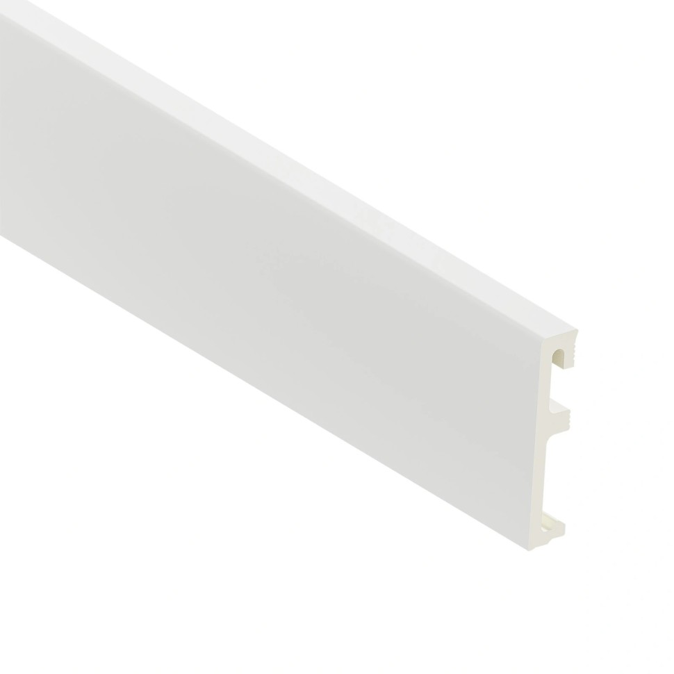 Заказать Напольный плинтус ПВХ 80 мм SALAG ALPHA Bialy AP81U1 белый 2.4 м 