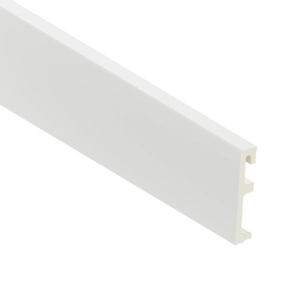 Напольный плинтус ПВХ 80 мм SALAG ALPHA Bialy AP81U1 белый 2.4 м