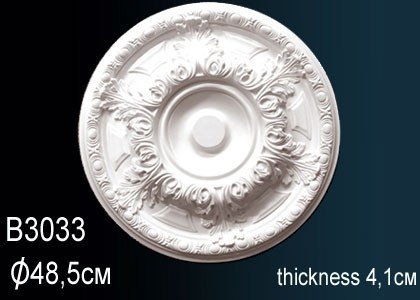 Декоративная потолочная розетка Перфект B3033 486 мм белая из полиуретана
