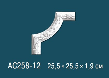 Заказать Декоративный угловой элемент с орнаментом Перфект AC258-12 255х255 мм белый из полиуретана 