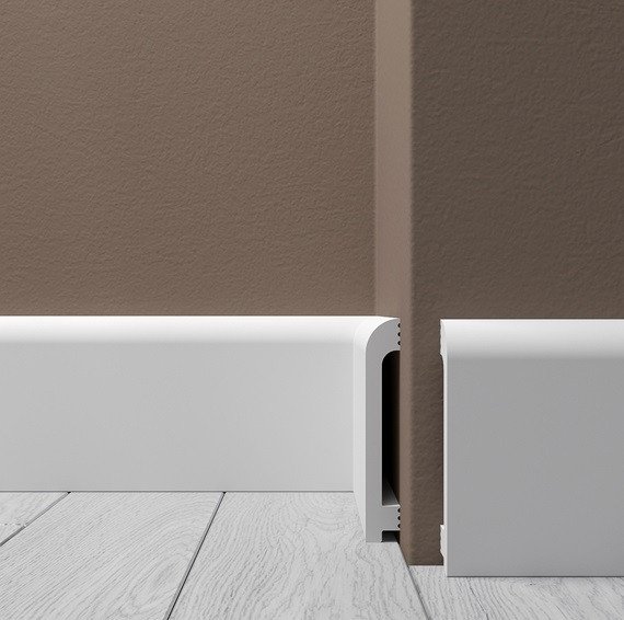 Напольный плинтус 100х16 мм Де-Багет XPS POLYMER Н 3 белый полистирол 200 см