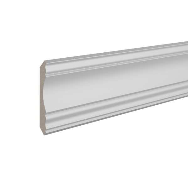 Потолочный плинтус 77х77 мм Ultrawood CR 020 244 см ЛДФ белый