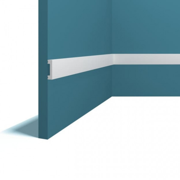 Декоративый молдинг Перфект Плюс P160 белый из ударопрочного полимера 30х8 200 см