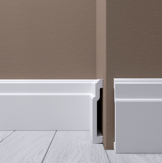 Заказать Напольный плинтус 110х18 мм Де-Багет XPS POLYMER Н 9 белый полистирол 200 см 