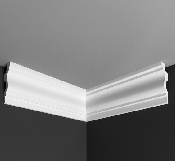 Угол внутренний к плинтусу Де-Багет П 21 65/26 белый полистирол