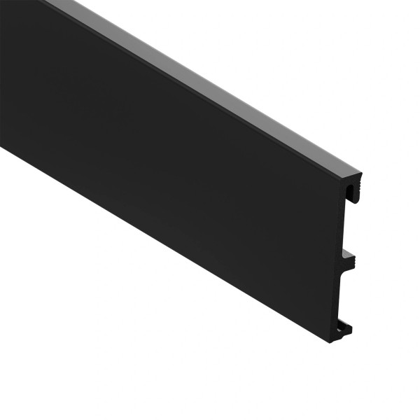Напольный плинтус ПВХ 80 мм SALAG ALPHA Czarny AP81М3 черный 2.4 м