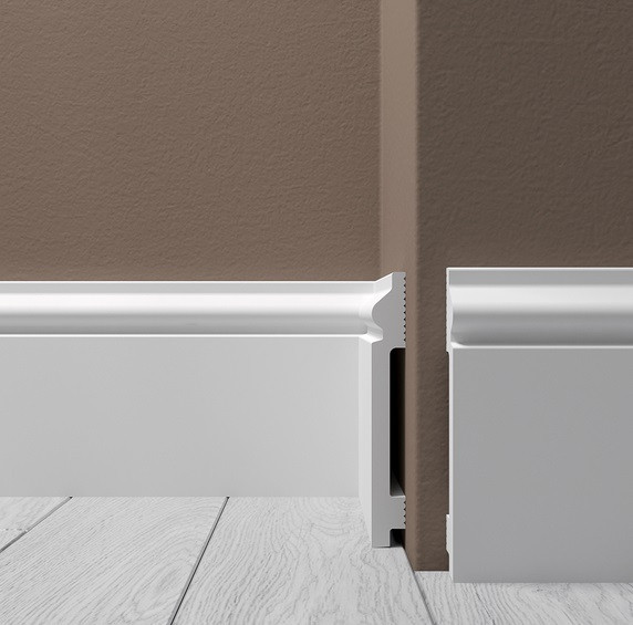 Заказать Напольный плинтус 120х15 мм Де-Багет XPS POLYMER Н 5 белый полистирол 200 см 